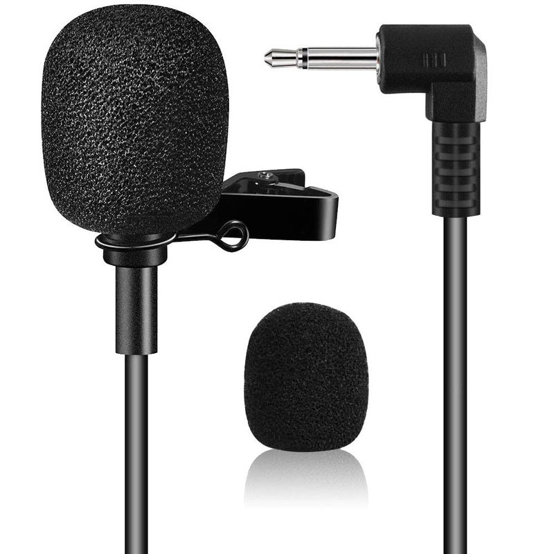 EXMAXÂ® Pro Black Micro Mini lavalier Lapel Tie Clip-on 1/8â€(3.5mm) Jack Condenser Collar Microphone for Belt Pack Mic System,Voice Amplifier,Teachers, Speakers,Coaches,Presentations,Tour Guides - Image 1
